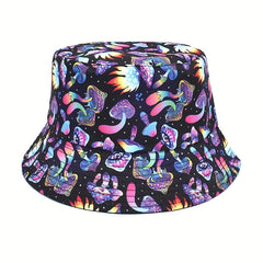 Magic Mushroom Bucket Hat Women Reversible Sun Hat Fisherman Cap