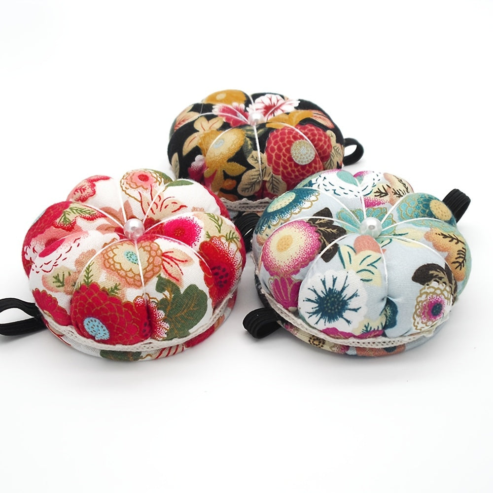 Pumpkin Shape Sewing Pincushion with Wrist Strap