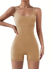 Yoga Rompers Round Neck Sleeveless Jumpsuit Activewear