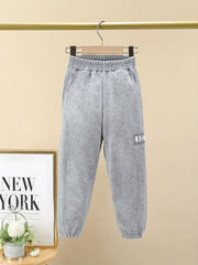 Girls' Bear Graphic Jogger Sweatpants With Pockets for Workout