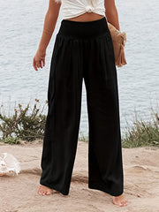 Smocked Waist Wide Leg Pants for Spring & Summer