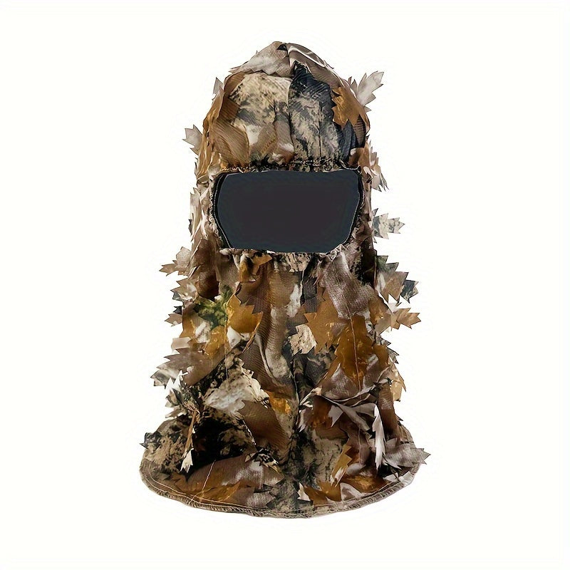 Camouflage Leafy 3D Face Mask Hood for Camping Fishing