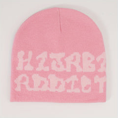 Y2K Hip Hop Letter Jacquard Beanie Warm Knit Hat