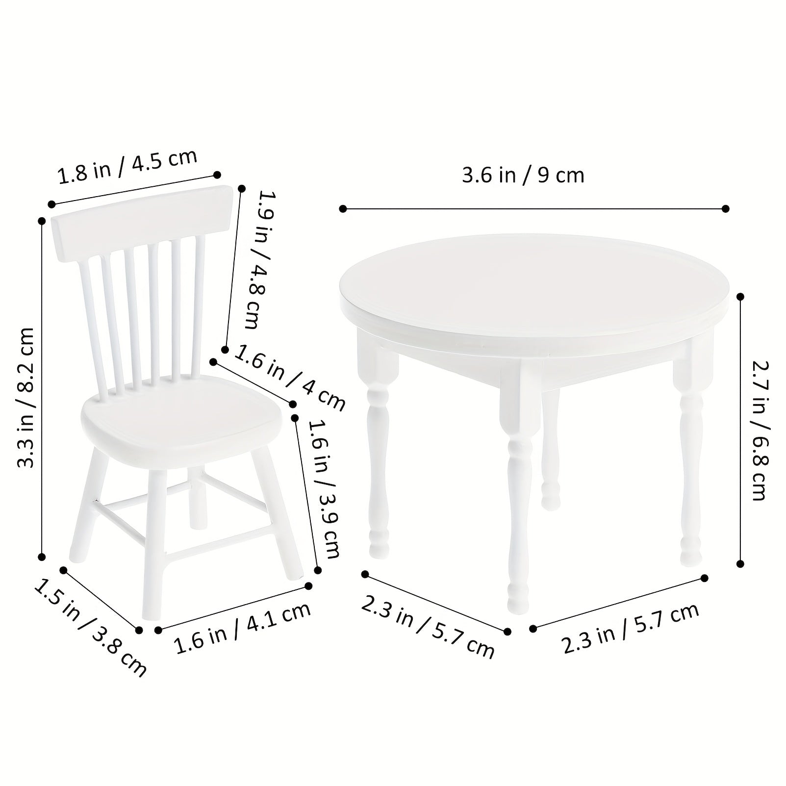 Wooden Mini House Dining Table & Chairs Dollhouse Kitchen Furniture