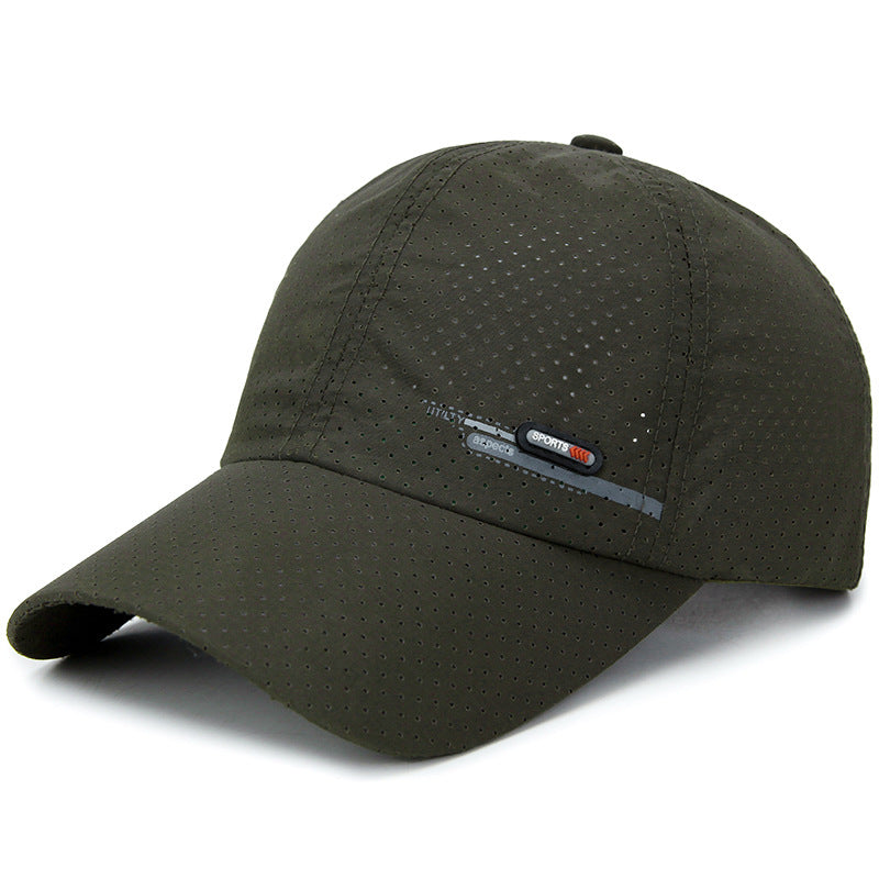 Summer Breathable Perforated Baseball Cap Adjustable Sports Cap
