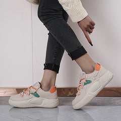 Women's Soft Sole Lace-Up Skate Shoes Lightweight Sneakers