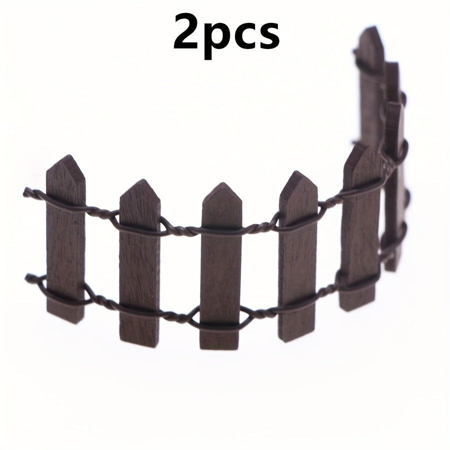 Mini Wooden Fence Model Realistic Succulent Terrarium Landscape DIY Garden Decor