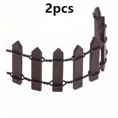 Mini Wooden Fence Model Realistic Succulent Terrarium Landscape DIY Garden Decor