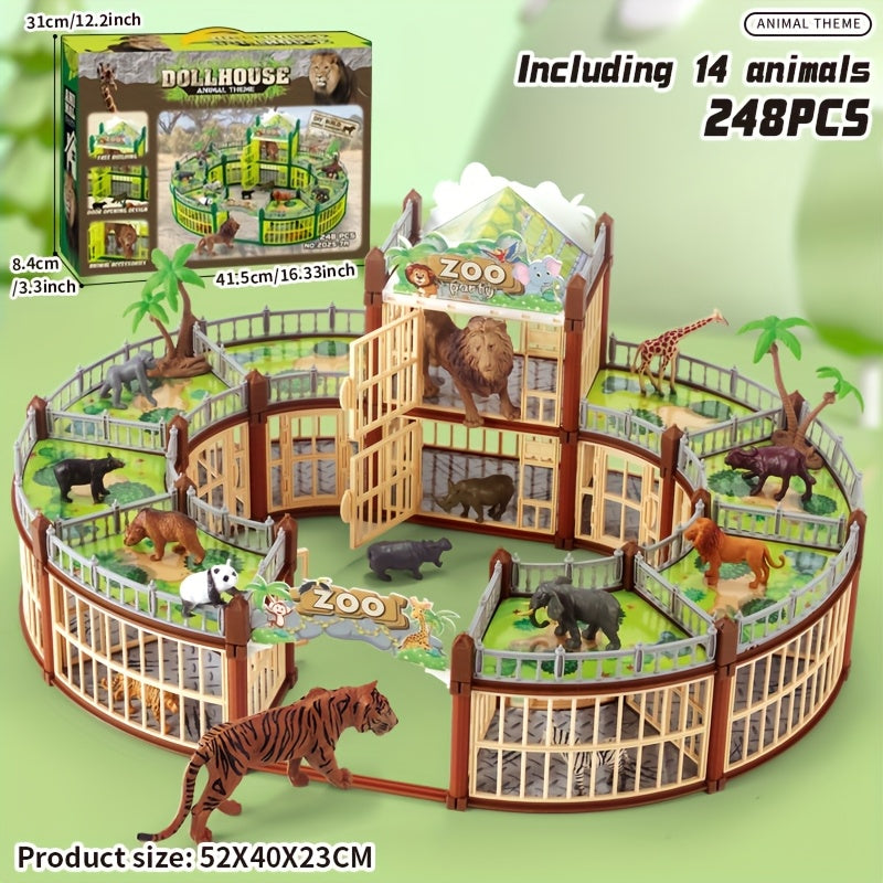 Zoo Play House Toys Castle Villa Dinosaur Villa Animal Farm Gift