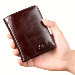 Men's Leather Wallet RFID Blocking Card Holder