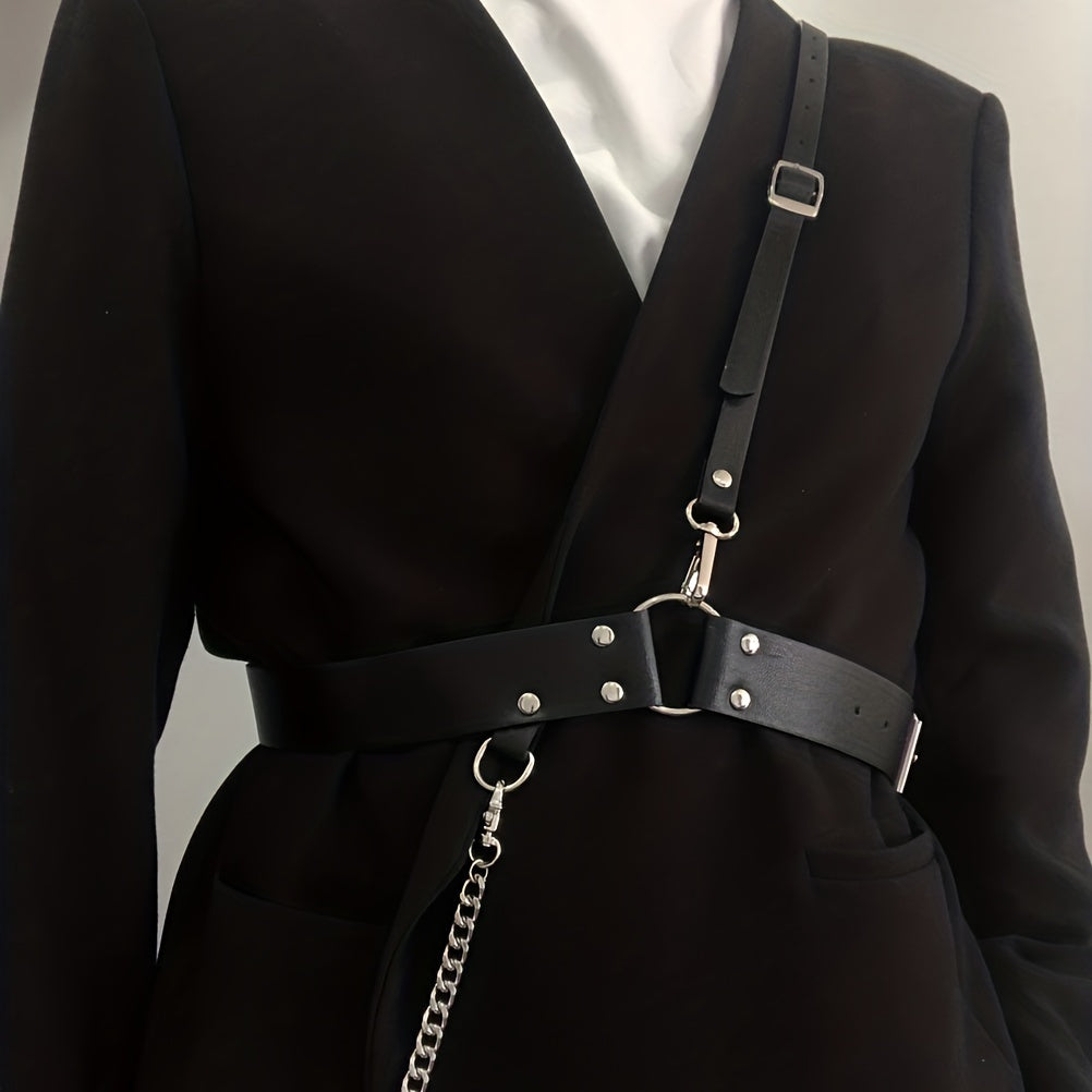 Men's Chain Harness Belt Single Shoulder Strap Waistband