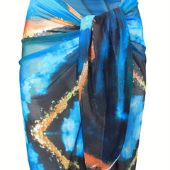 Boho Bikini Bottoms Plus Size Tie Dye Mesh Beach Cover Up Skirt