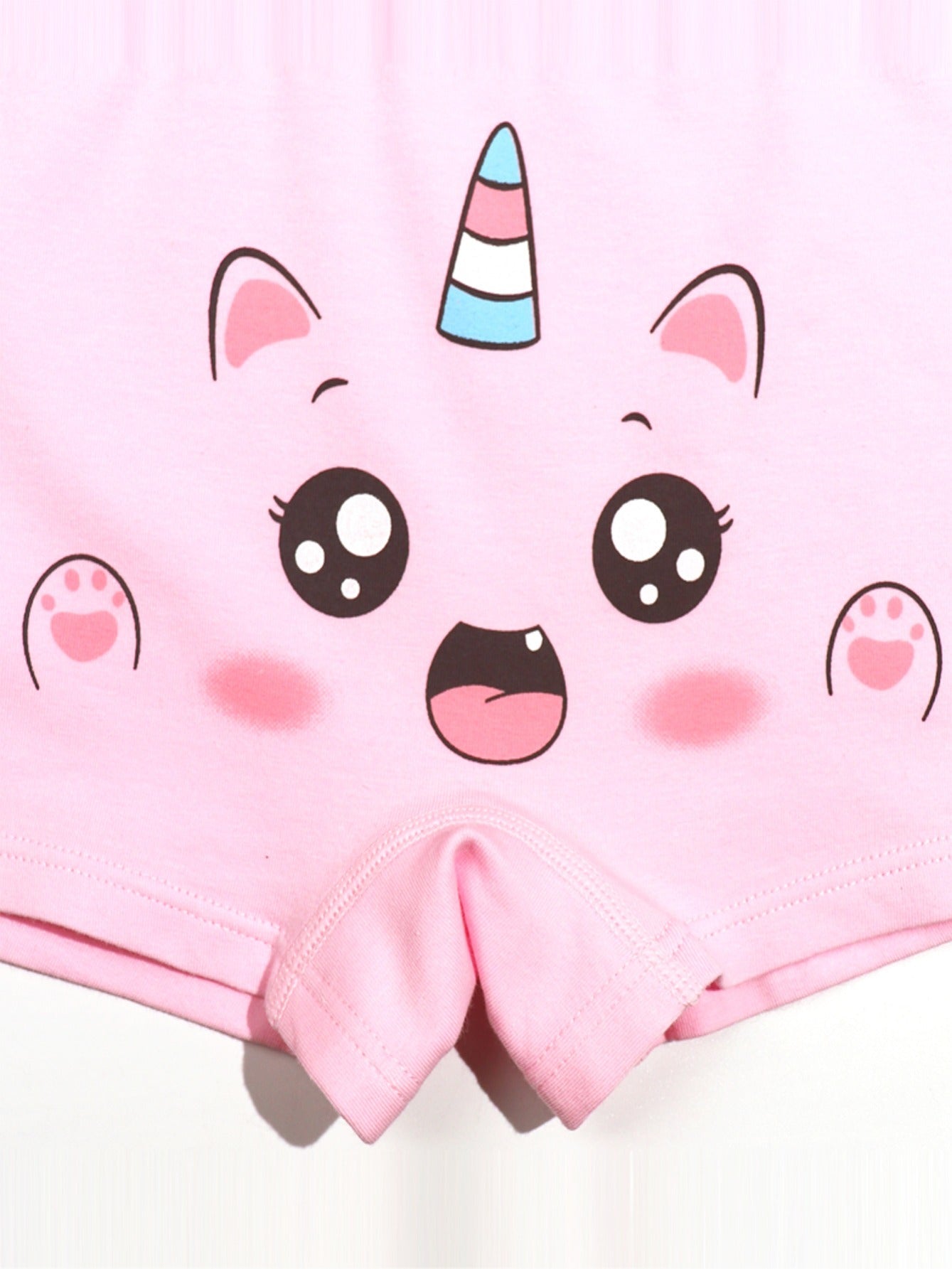 5pcs Girls Boyshorts Panties with Cartoon Graphic Underwear Set