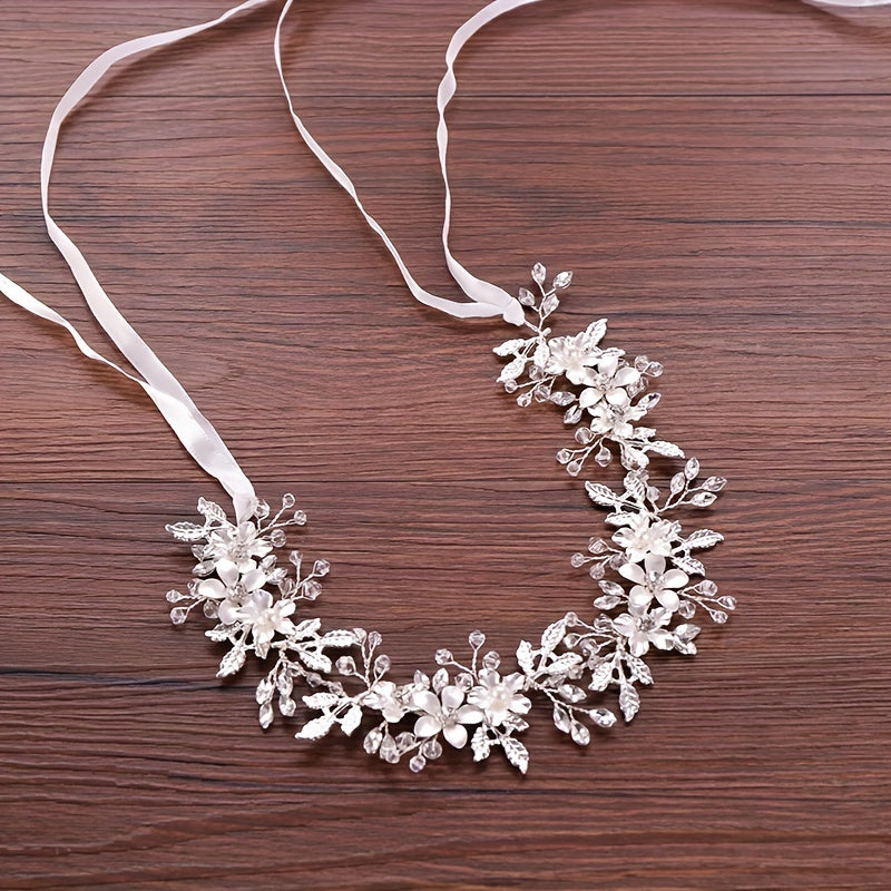 Crystal Rhinestone Leaf Wedding Headband Hair Accessories For Women