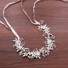 Crystal Rhinestone Leaf Wedding Headband Hair Accessories For Women