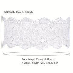 Lace Elastic Belt Women Decor Skirt Shirt Stretch Wide Waist Buckle Waist Belt