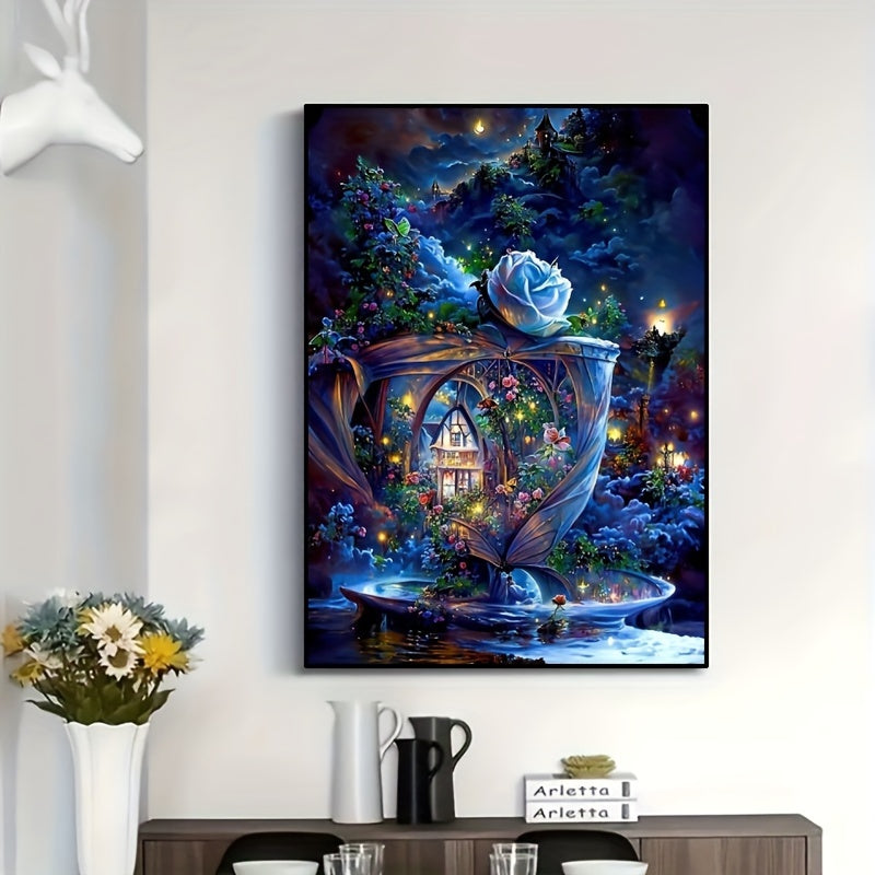 5D Diamond Painting Set Tea Cup House for Beginners Adults Living Room Decor