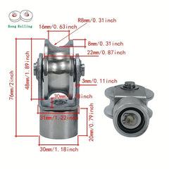 2pcs 304 Stainless Steel Sliding Gate Roller U Groove 16mm Universal Wheel