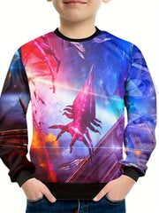 3D Space Machine Print Boys Sweatshirt Long Sleeve Top