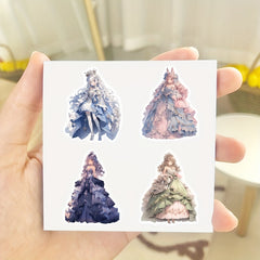 48pcs Girls Formal Dress Stickers Pack Kids Laptop Luggage Notebook Decoration