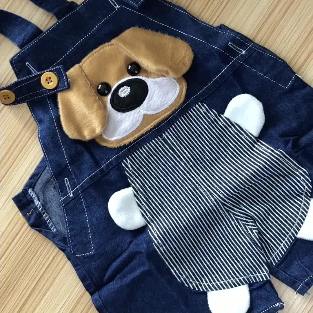 Dog Print Overalls for Baby Boys - Spring Summer Autumn