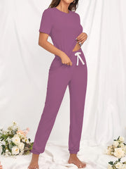 Women's Pajama Set Short Sleeve Top & Pants Sleepwear