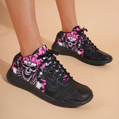Skull Pattern Rock Style High Top Running Shoes