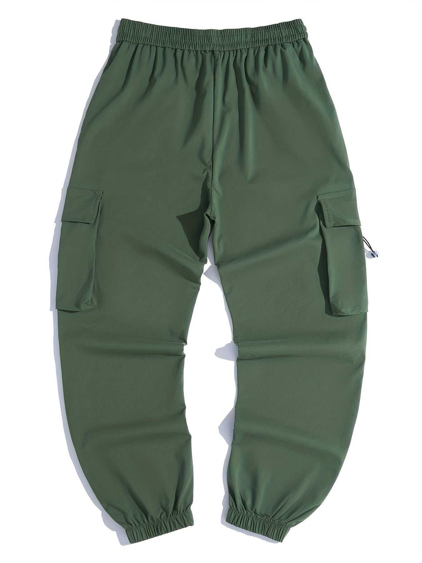 Men's Casual World Print Pockets Drawstrings Cargo Pants