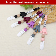 Personalized Silicone Crown Pacifier with Anti Drop Chain - Easter Gift