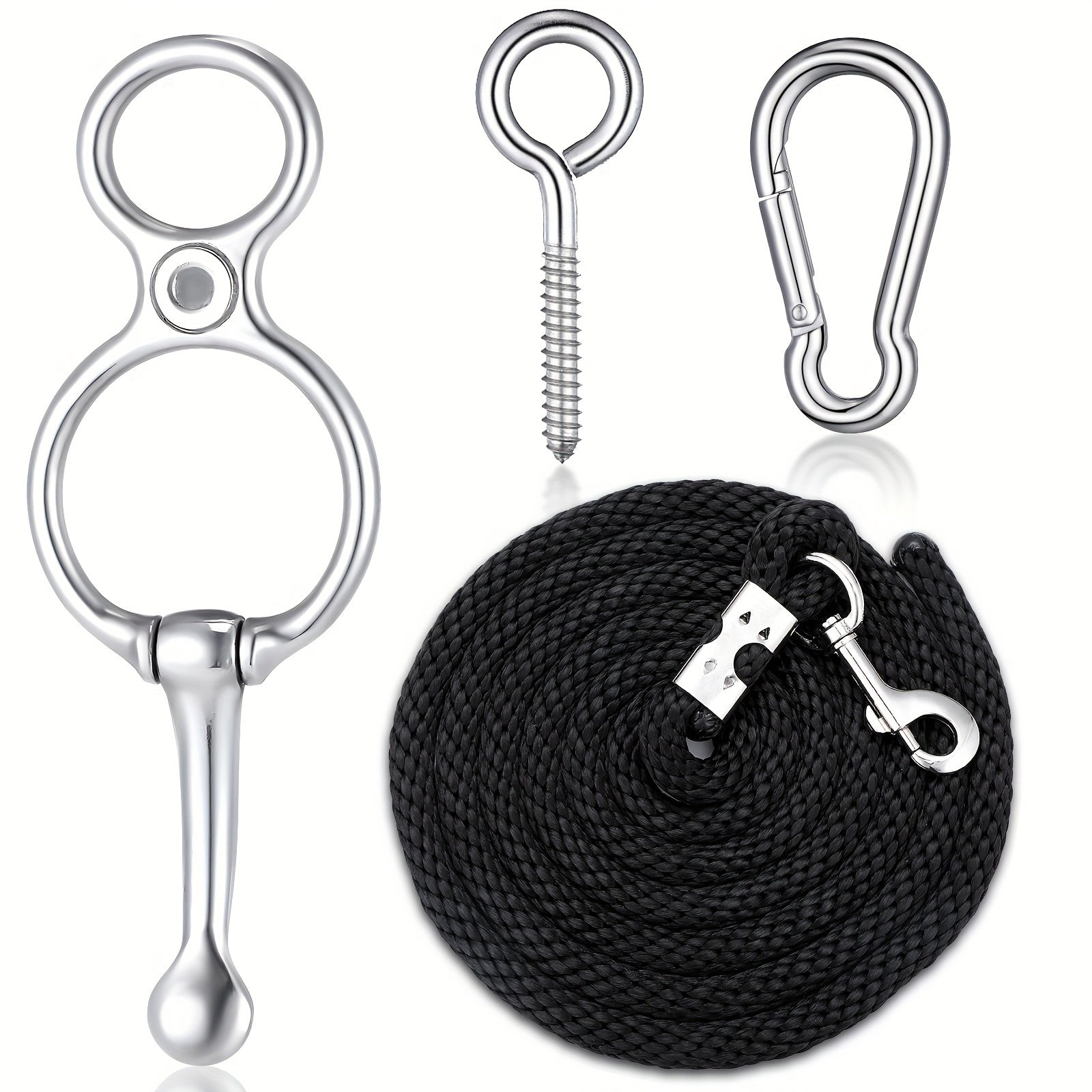 5m Horse Braided Nylon Rope Stainless Steel Equestrian Training Equipment