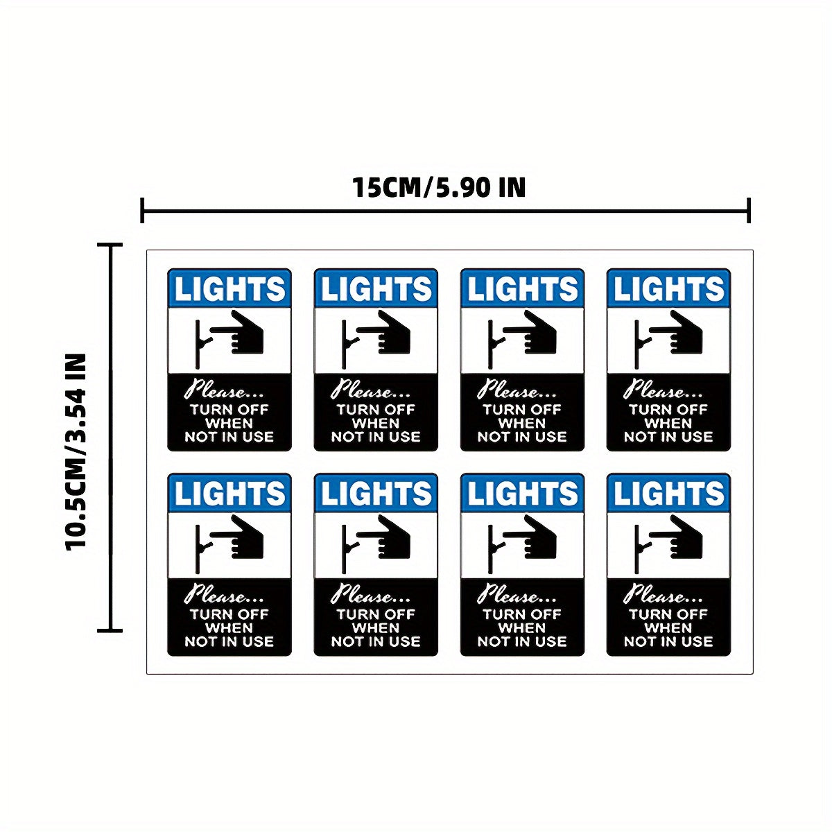 Energy Saving Light Switch Stickers Set for Home and Public Areas