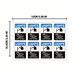 Energy Saving Light Switch Stickers Set for Home and Public Areas