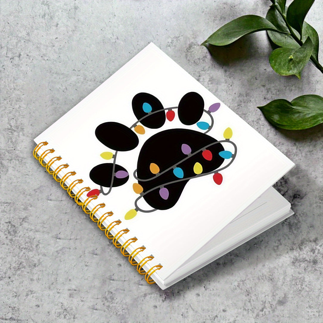 Charming Dog Paw Print Notebook - Perfect for Christmas
