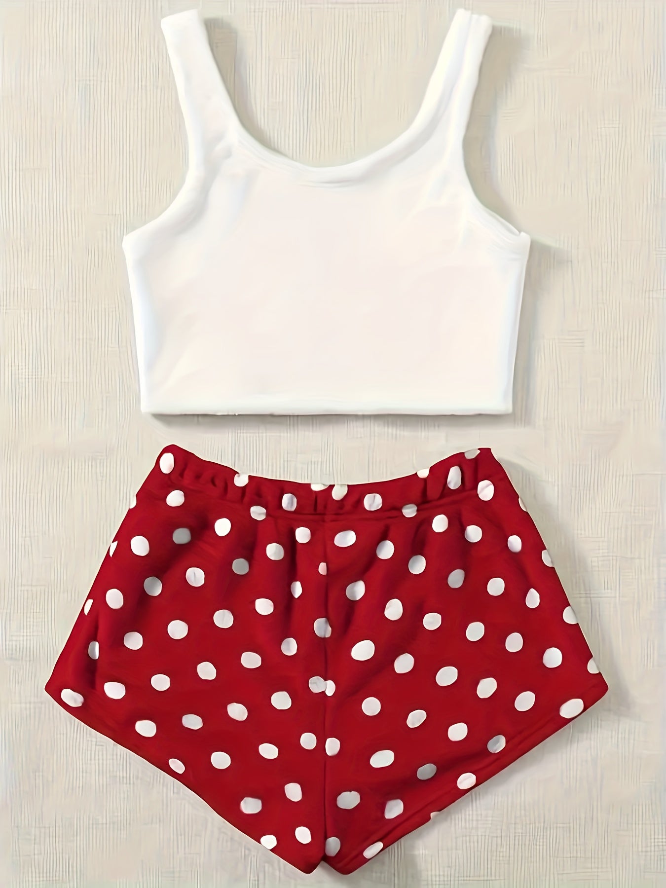 Fuzzy Fleece Pajama Set with Polka Dot Shorts