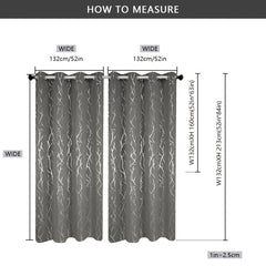 Grey Silvery Branch Blackout Curtain