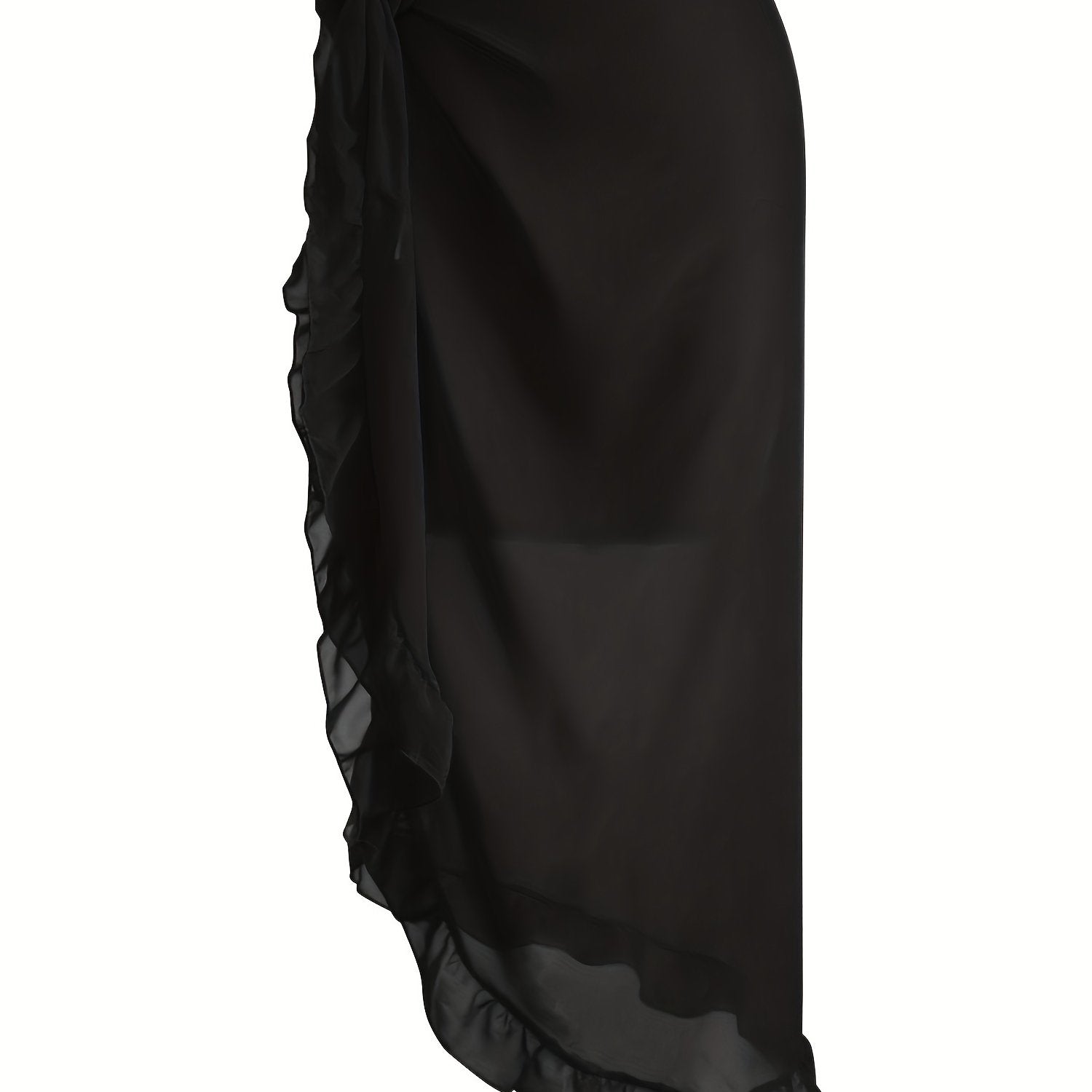 Ruffle Trim Knot Front Skirt Casual Beach Wear Skirt