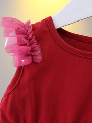Girls Tulle Ruffles Sleeveless Princess Dress Kids Summer Clothes