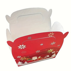 5pcs Christmas Cardboard Holiday Packaging Box For Cake Biscuit