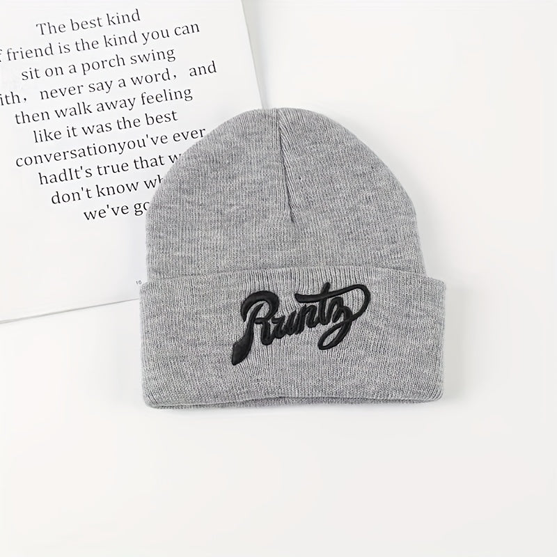 Runty Embroidered Knitted Hat Hip Hop Fall/Winter Beanie