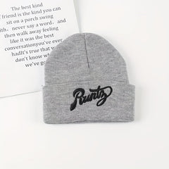 Runty Embroidered Knitted Hat Hip Hop Fall/Winter Beanie
