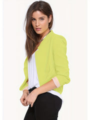 Open Front Blazer Long Sleeve Crop Blazer for Women
