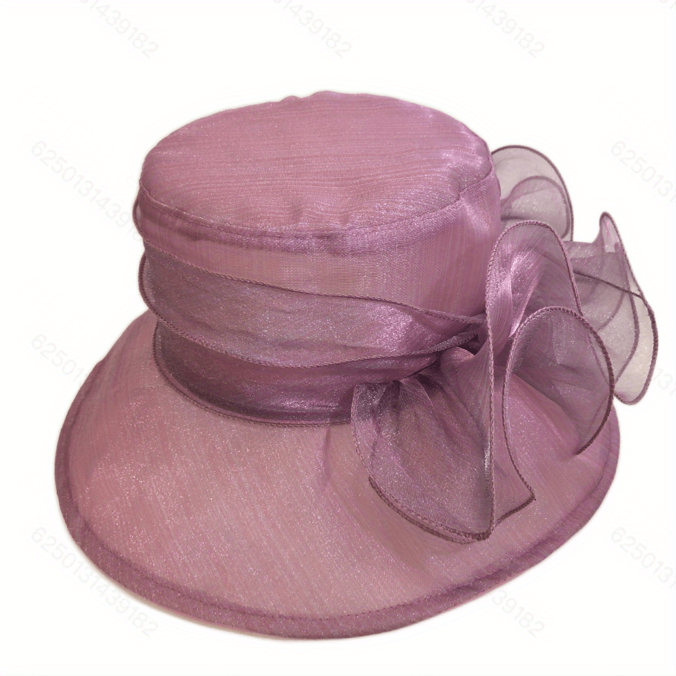Mesh Flower Derby Hat Organza Bucket Hats Travel Beach Hat Women