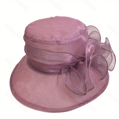 Mesh Flower Derby Hat Organza Bucket Hats Travel Beach Hat Women