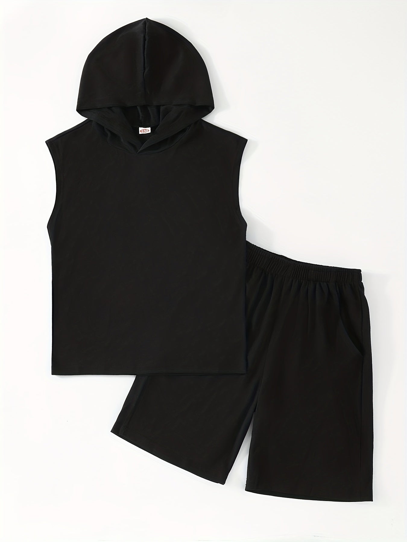 Boys Casual Hooded Tank Top & Shorts Set Summer Clothes