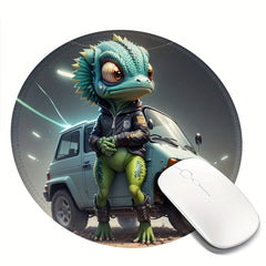 Chameleon Pattern Mouse Pad 20x20cm Non-slip Rubber Stitched Edge