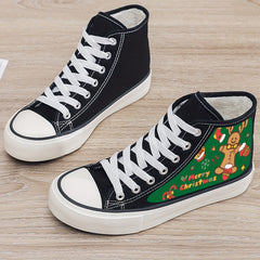Gingerbread Print Plush Lined Chunky Sneakers
