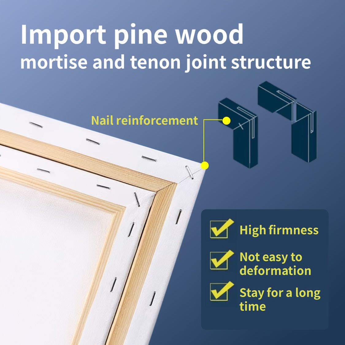 Cotton Linen Pine Wood Frame Acrylic Painting Set