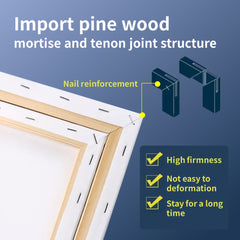 Cotton Linen Pine Wood Frame Acrylic Painting Set