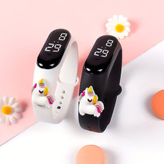 2pcs LED Unicorn Pattern Kids Electronic Watch