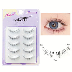Natural Look 7mm Wispy Lash Extension Reusable False Eyelashes 5 Pairs
